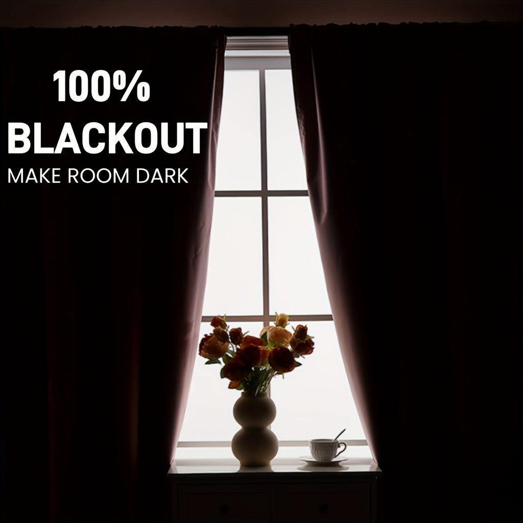 Rideaux occultants 100 % blackout à double panneau, hauteur 200 à 239 cm
