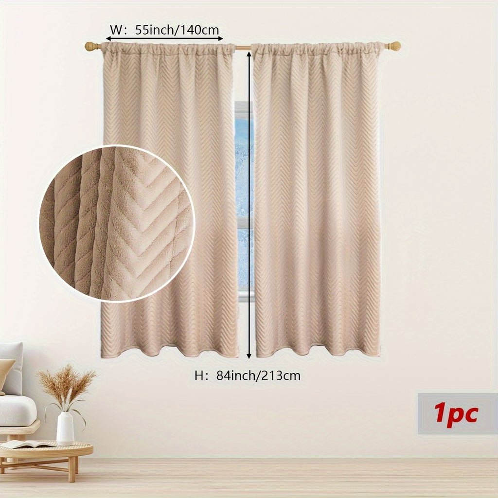Rideau occultant thermique épais en flanelle, beige