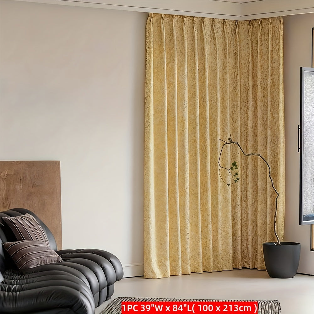 Rideau occultant jacquard doré en polyester pour salon et chambre