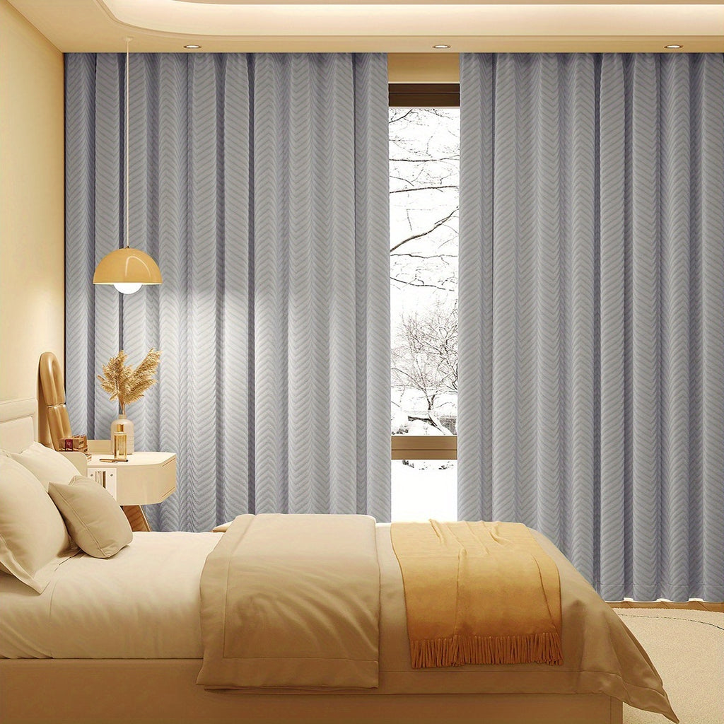 Rideau occultant thermique flanelle matelassée gris, largeur 100 à 139 cm