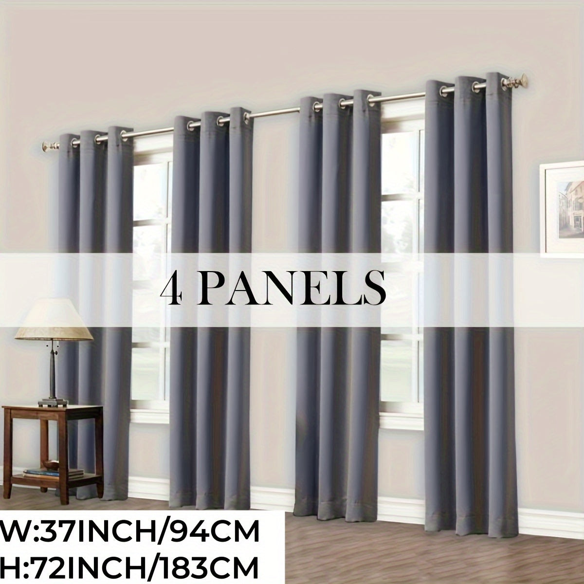 Rideaux occultants 100 % blackout à œillets – lot de 4 panneaux pour chambre et salon
