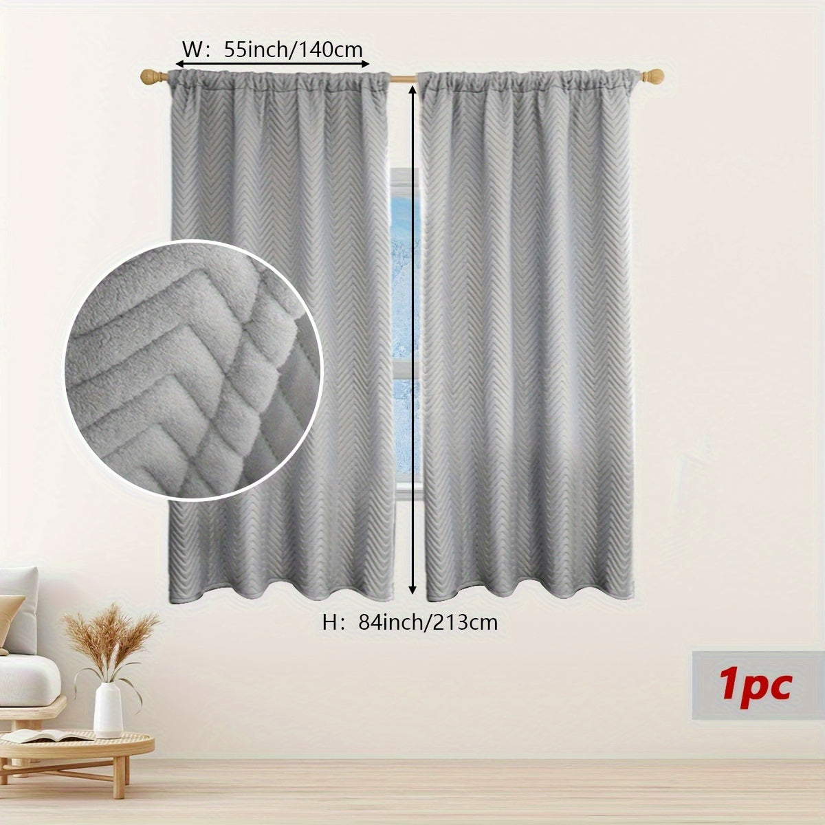 Rideau occultant thermique épais en flanelle pour salon et chambre