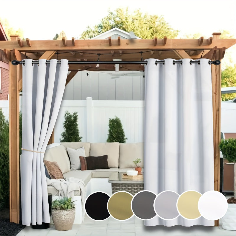 Rideaux extérieurs anti-UV et décoloration à œillets pour pergola (2 panneaux)