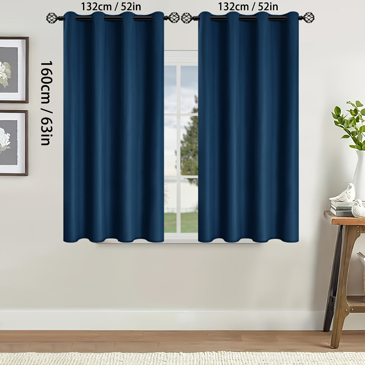 Rideaux occultants thermiques avec œillets pour salon et chambre - 2 panneaux