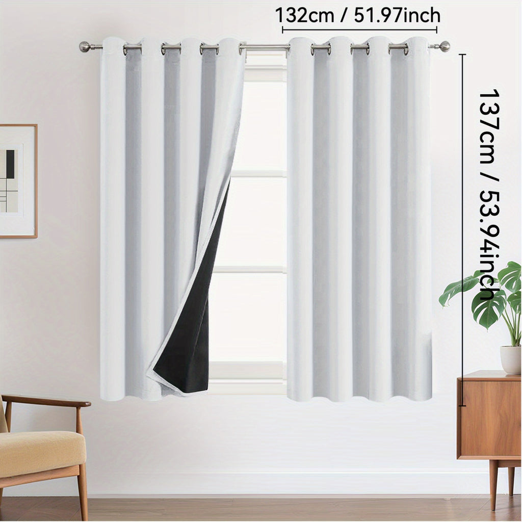 Rideaux occultants 100 % blackout à œillets – lot de 2 panneaux pour chambre et salon