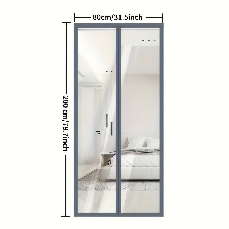 Rideau de porte thermique transparent en PVC isolant sans perçage