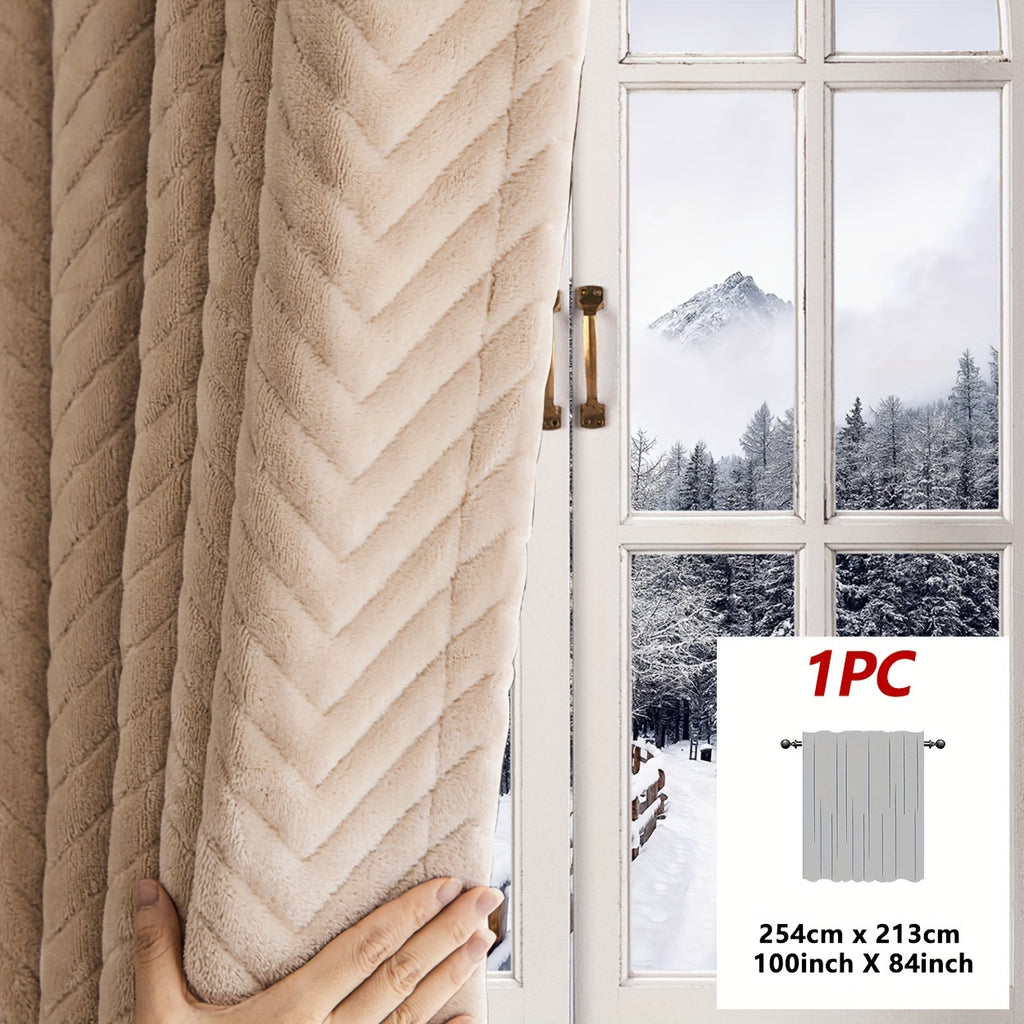 Rideau occultant thermique épais en flanelle, beige