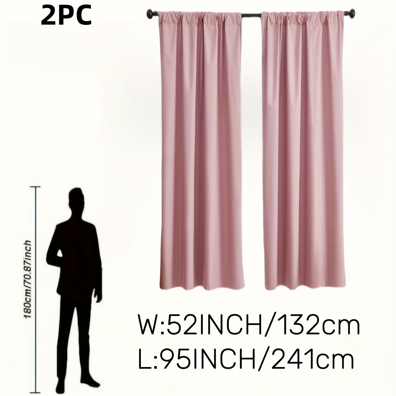Rideaux occultants 100 % blackout à double panneau pour chambre et salon au style moderne
