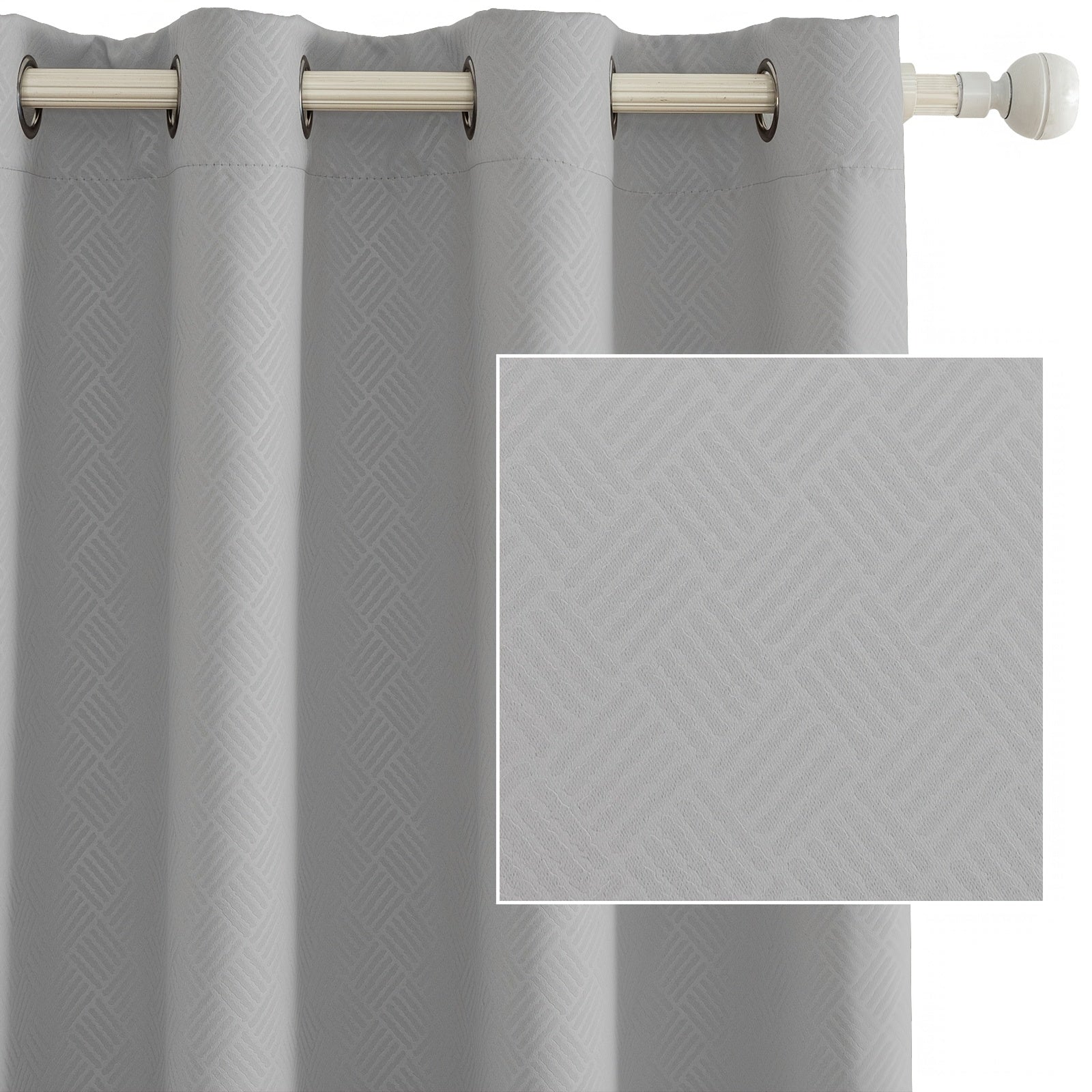 Rideaux occultants géométriques isolants à œillets pour chambre (2 panneaux)