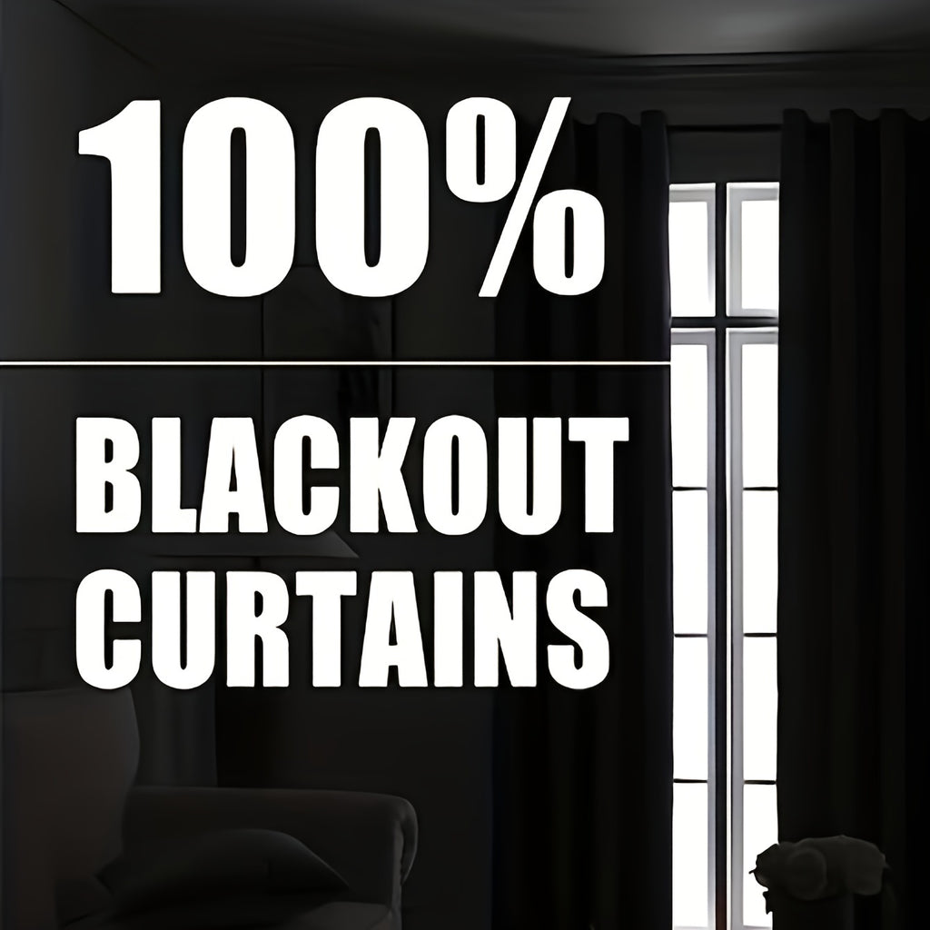 Rideau occultant thermique 100 % blackout à œillets en polyester, hauteur 200 à 239 cm
