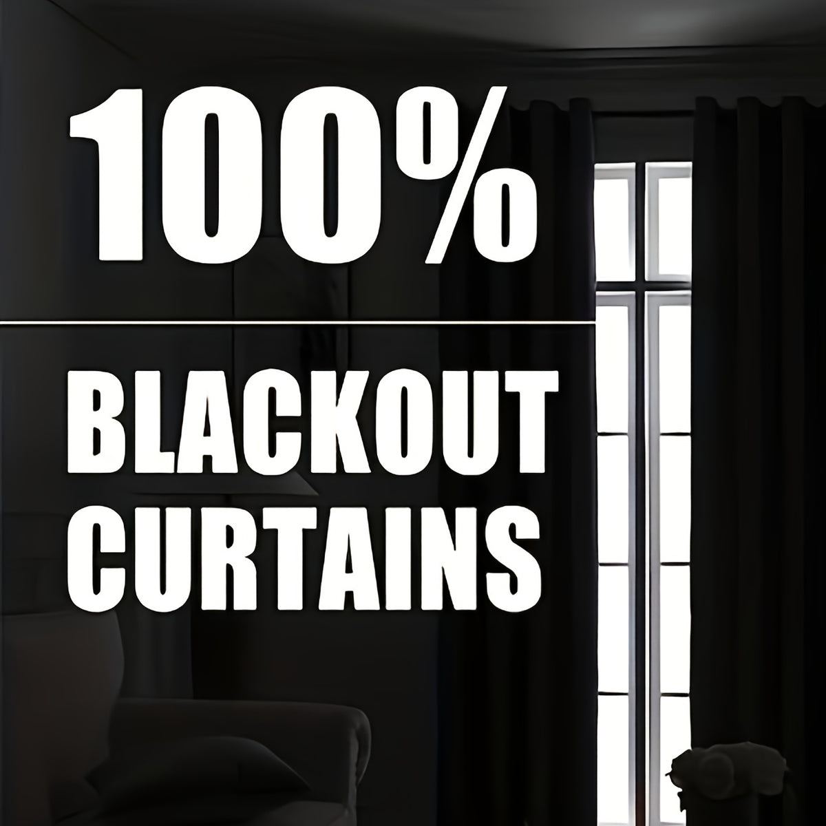 Rideau occultant thermique 100 % blackout à œillets en polyester, hauteur 200 à 239 cm