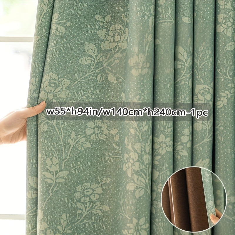 Rideau jacquard chenille vert matcha occultant à œillets