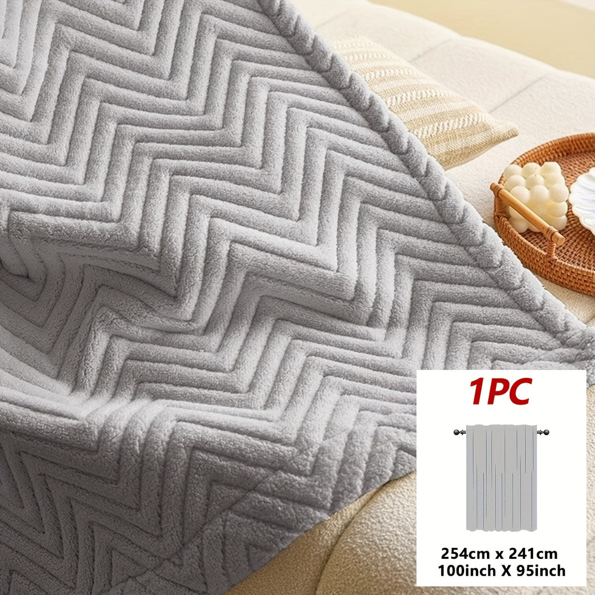 Rideau occultant thermique épais en flanelle, gris