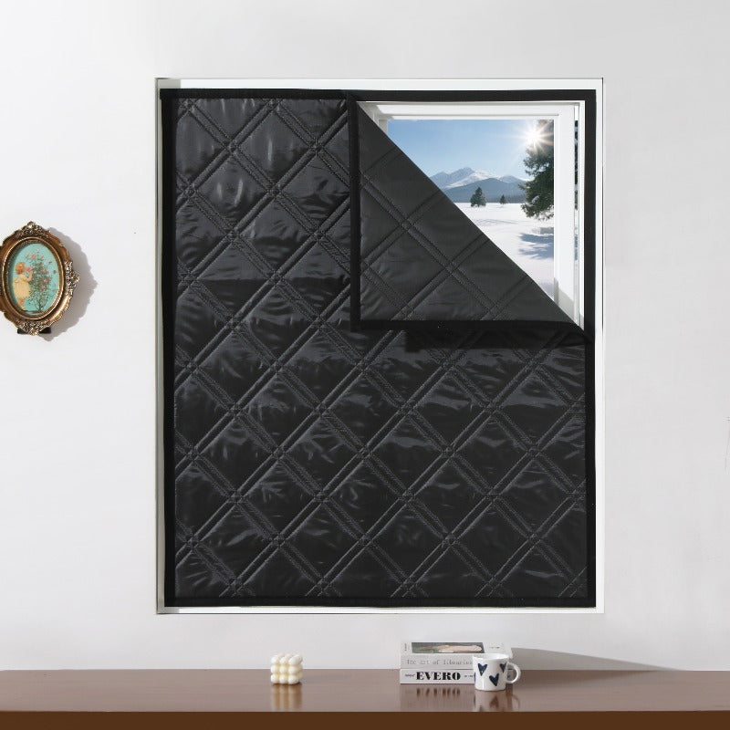 Rideau thermique occultant noir matelassé isolation hiver sans perçage