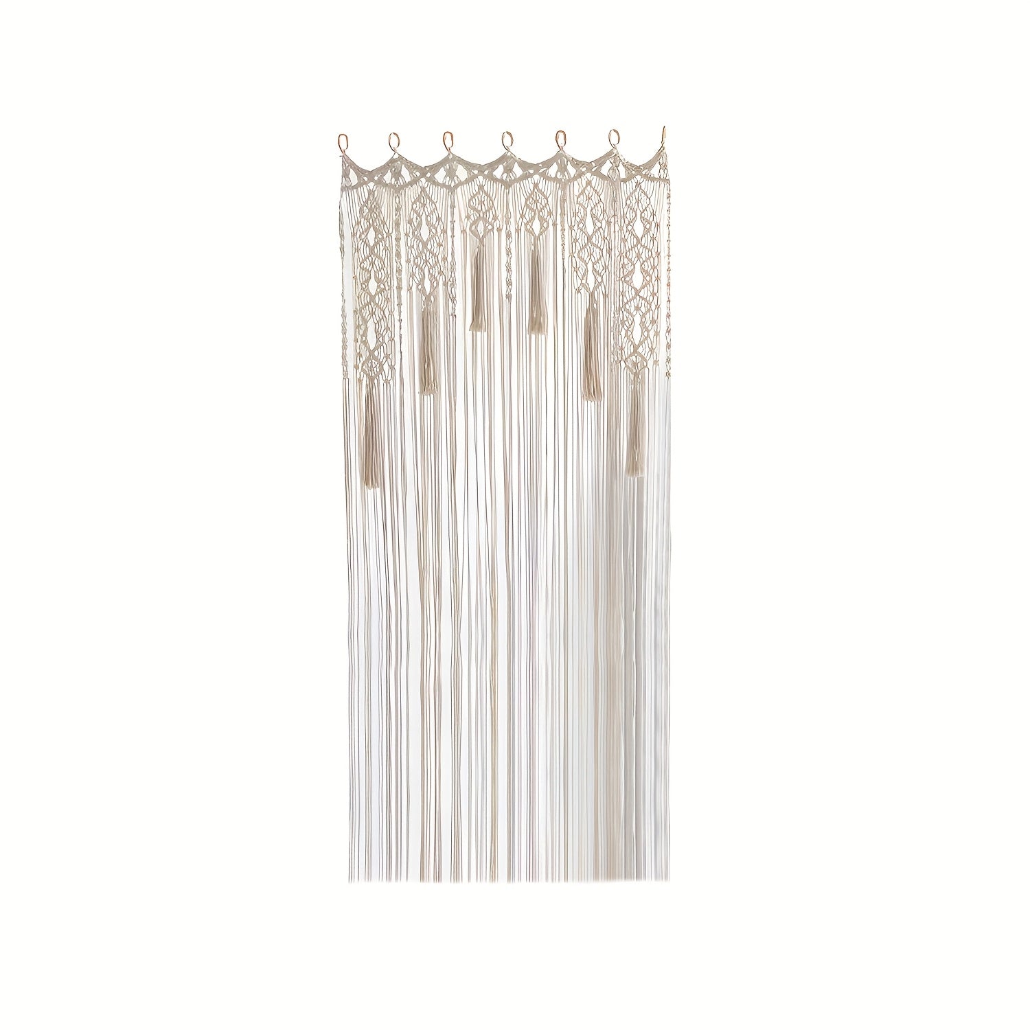 Rideau macramé bohème fait main 85x200 cm pour porte et séparation (1 panneau)