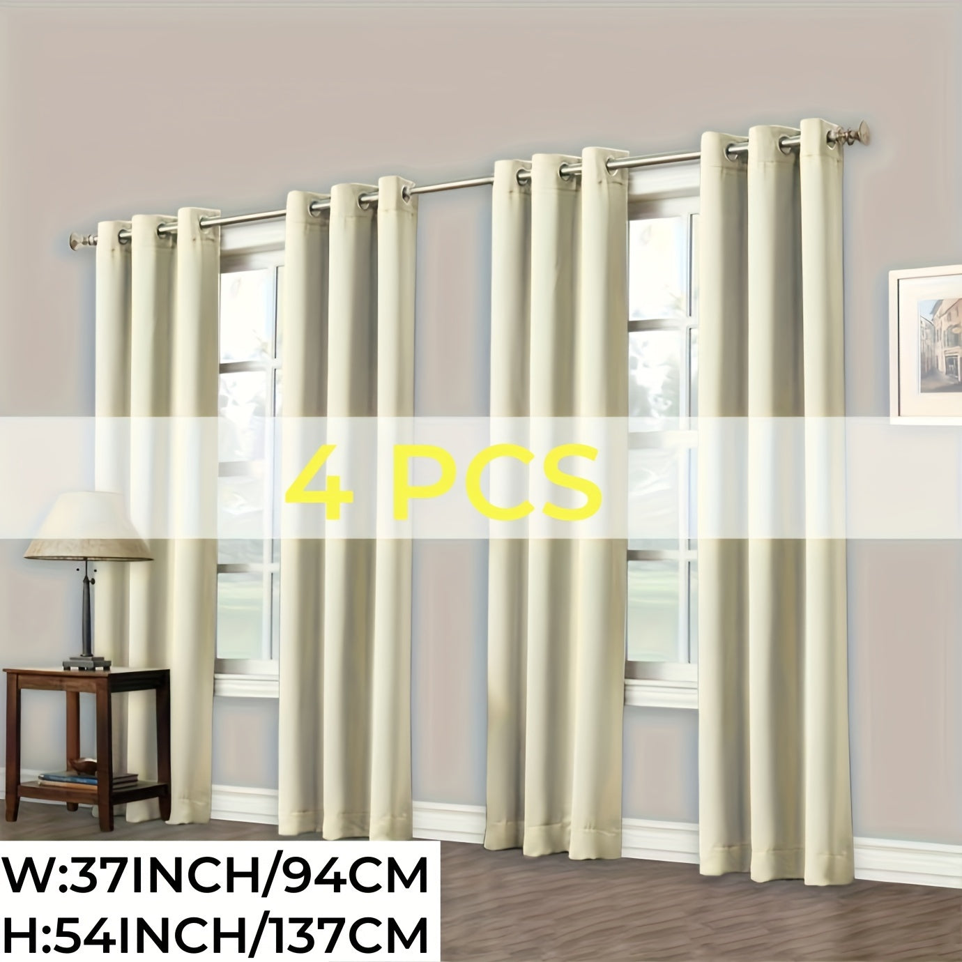 Rideaux occultants 100 % blackout à œillets – lot de 4 panneaux pour chambre et salon