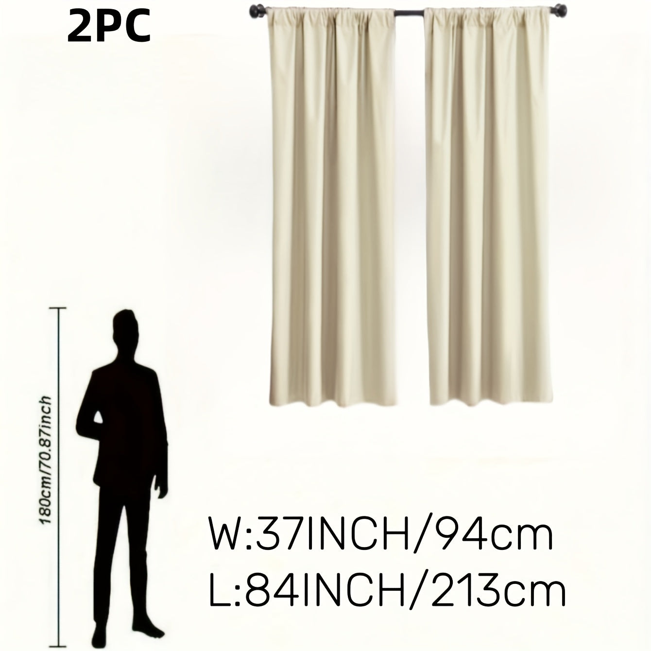 Rideaux occultants 100 % blackout à double panneau pour chambre et salon au style moderne