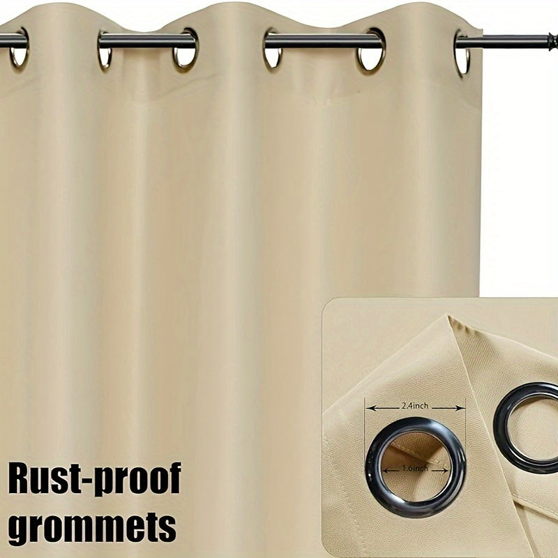Rideaux extérieurs tamisants à œillets crème pour pergola (2 panneaux)