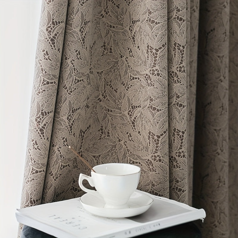Rideau occultant jacquard feuille épais isolant thermique pour chambre
