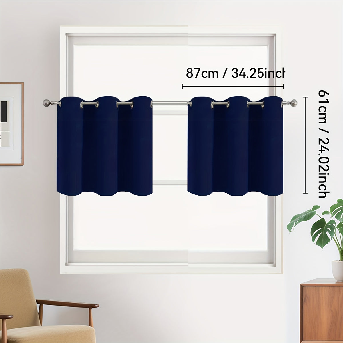 Rideaux occultants 100 % blackout à œillets – lot de 2 panneaux pour chambre et salon