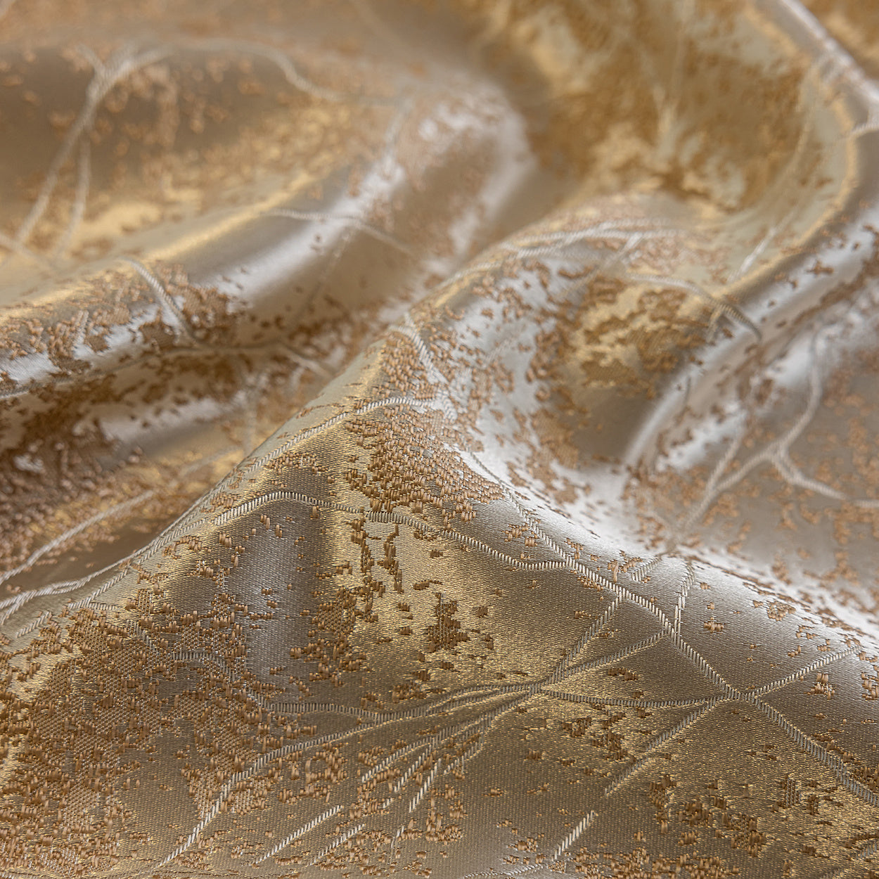 Rideau occultant jacquard doré motif feuilles pour chambre et salon