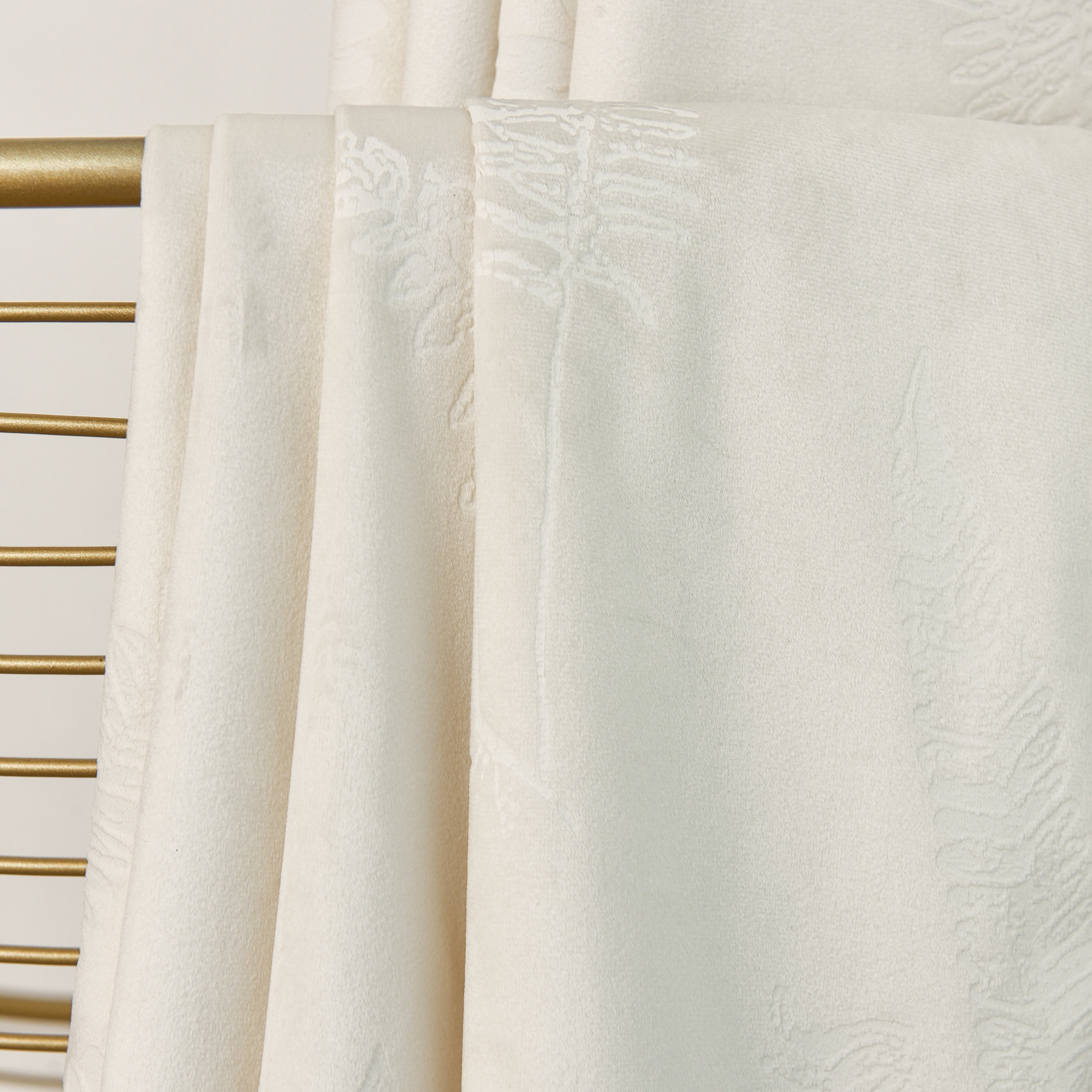 Rideau velours à œillets motif feuillage isolant thermique