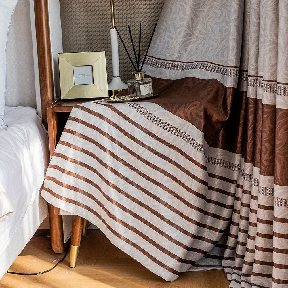 Rideau occultant jacquard vintage motif géométrique pour salon et chambre