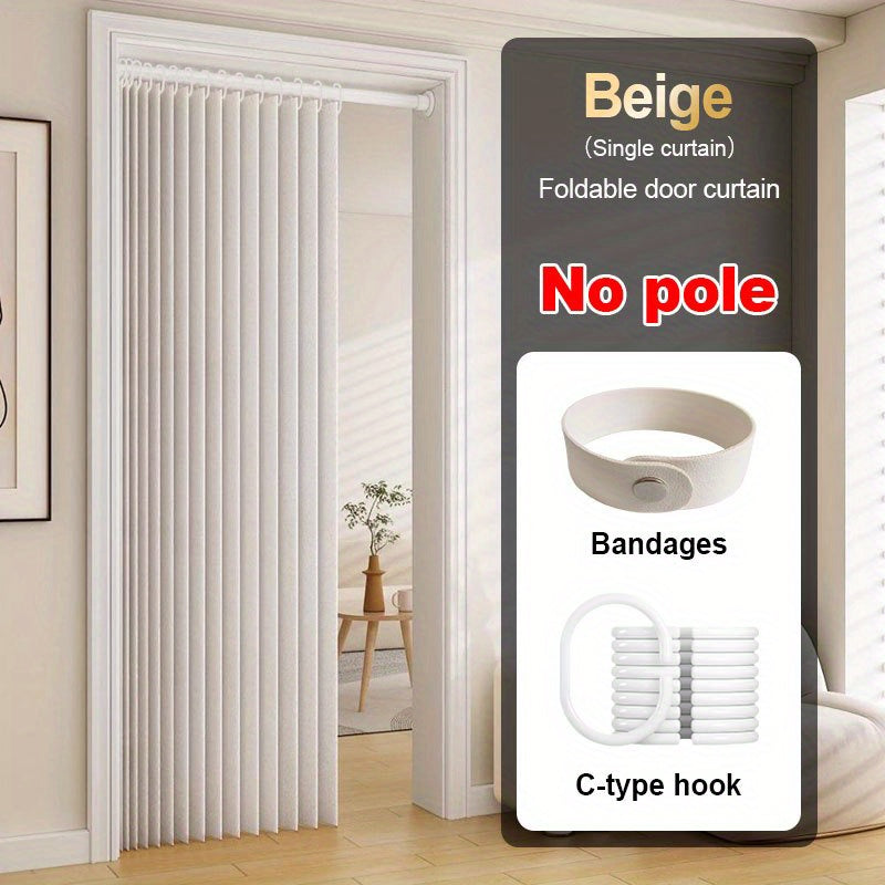 Rideau séparateur pliant moderne sans tringle à crochets en polyester (1 panneau)