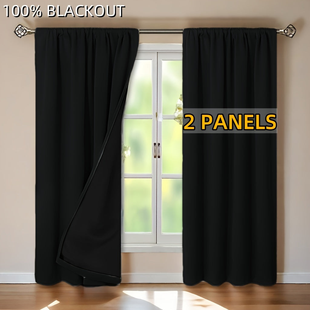 Rideaux occultants 100 % blackout à passe-tringle, largeur moins de 100 cm