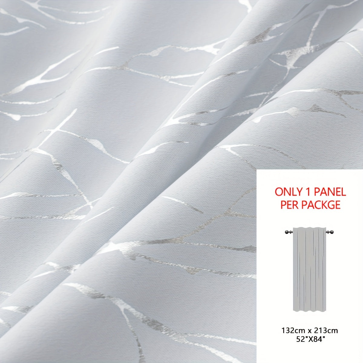 Rideau occultant à motifs branches dorées en polyester pour chambre
