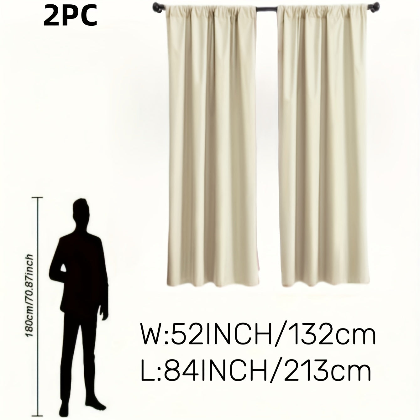 Rideaux occultants 100 % blackout à double panneau pour chambre et salon au style moderne