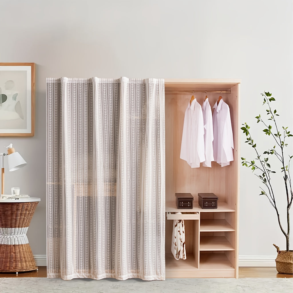 Rideau jacquard cœur tamisant auto-adhésif pour placard et petite fenê, hauteur 160 à 199 cm
