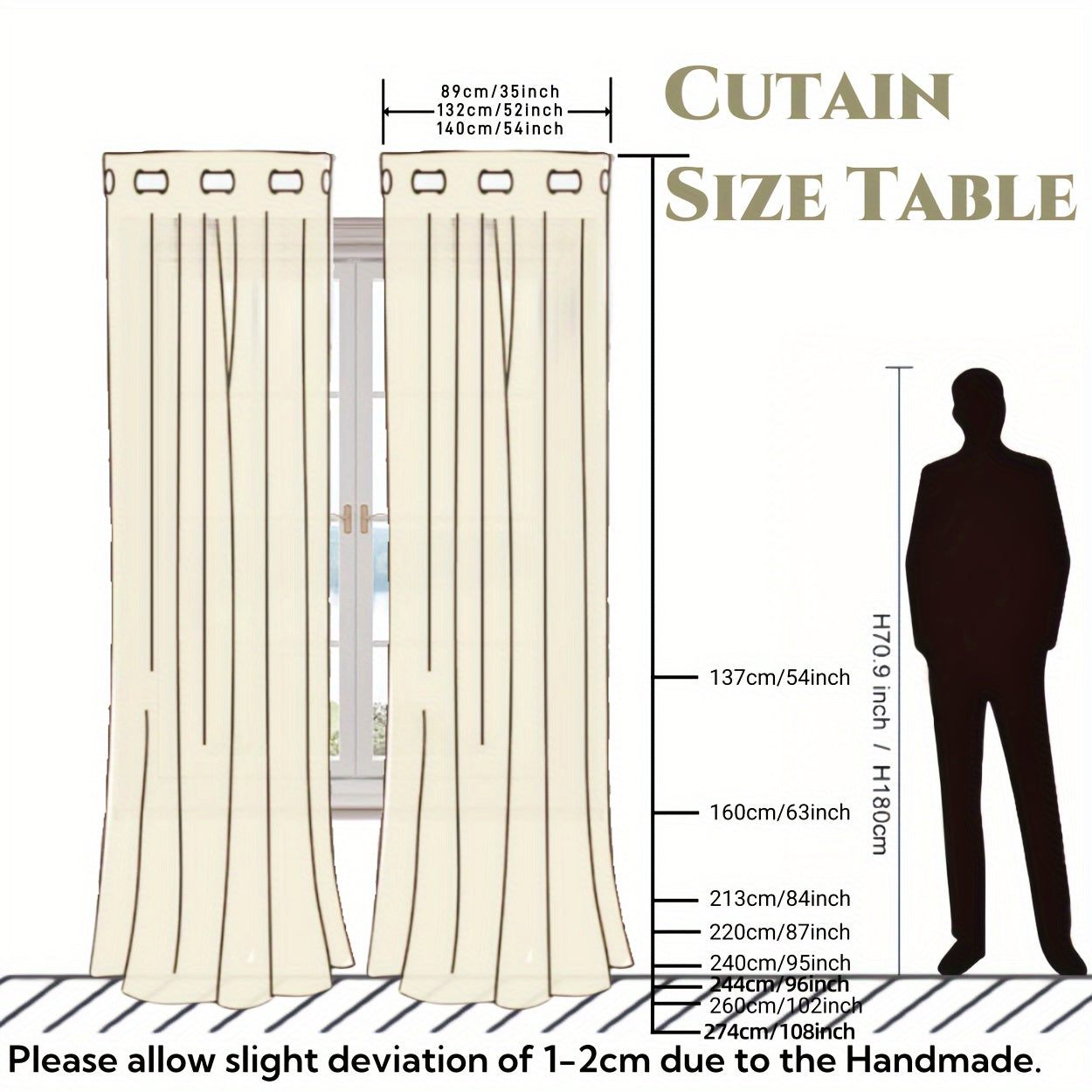 Rideau effet lin tamisant à œillets style classique pour salon et chambre