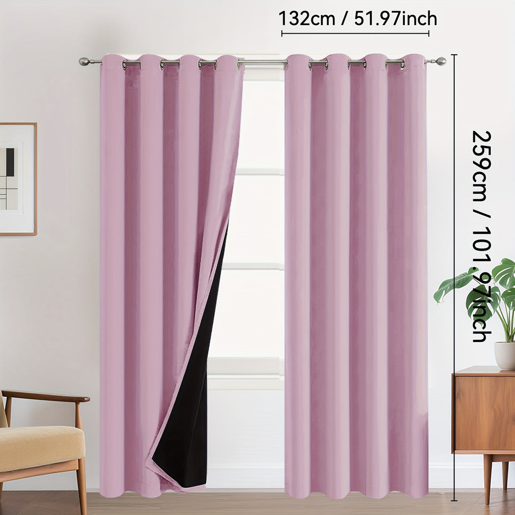 Rideaux occultants 100 % blackout à œillets – lot de 2 panneaux pour chambre et salon