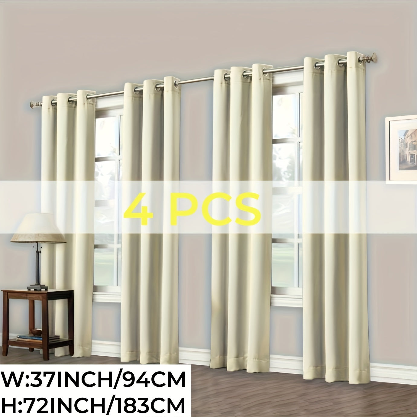 Rideaux occultants 100 % blackout à œillets – lot de 4 panneaux pour chambre et salon