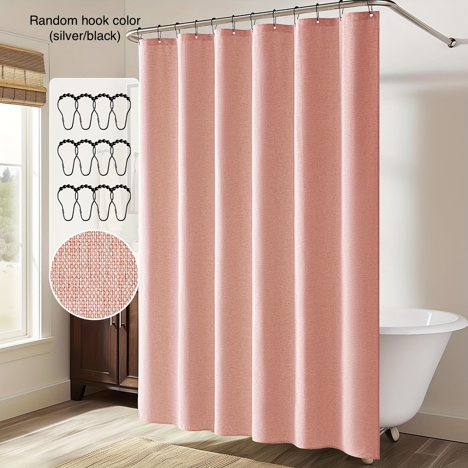 Rideau de douche épais en polyester jacquard avec œillets métalliques