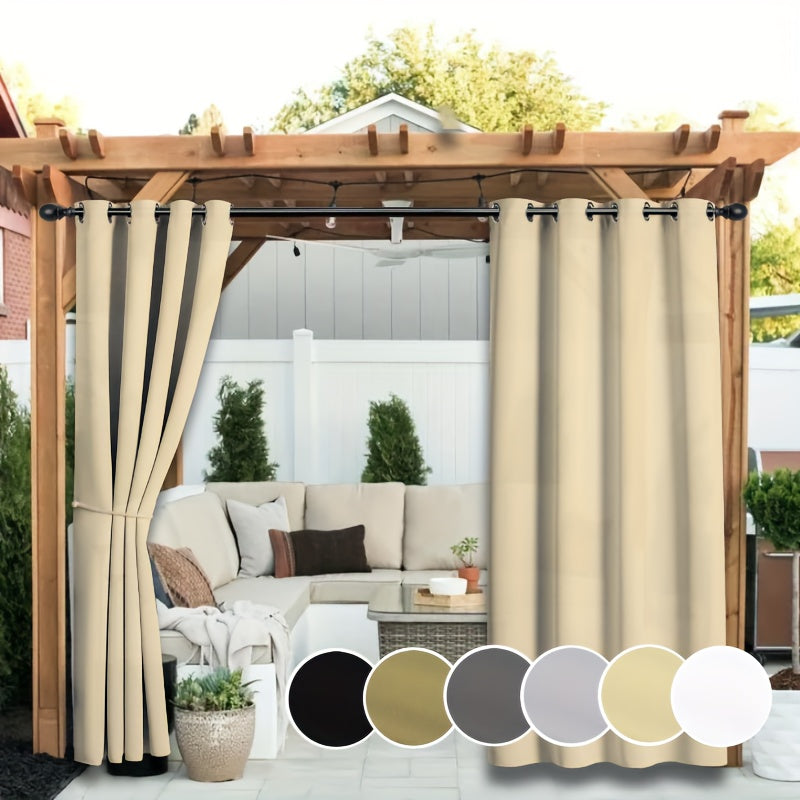 Rideaux extérieurs anti-UV et décoloration à œillets pour pergola (2 panneaux)
