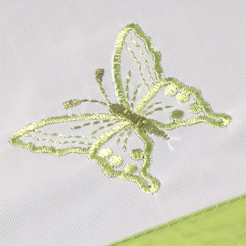 Rideau brise-bise à broderie papillon, largeur 100 à 139 cm