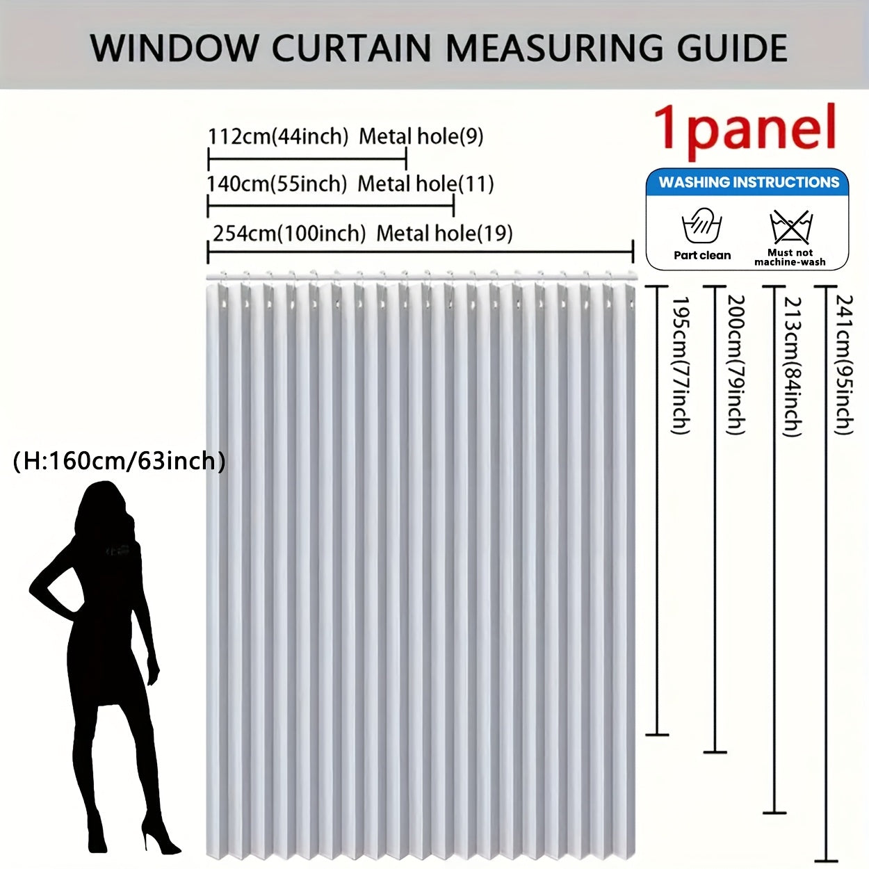Rideau accordéon occultant en tissu Oxford pour séparation et intimité