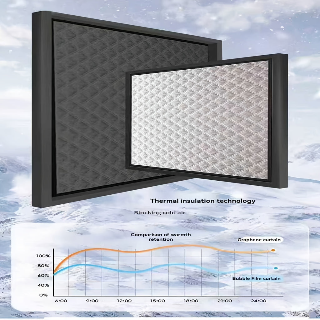 Rideau thermique auto-adhésif isolant phonique et coupe-vent, hauteur 240 à 269 cm