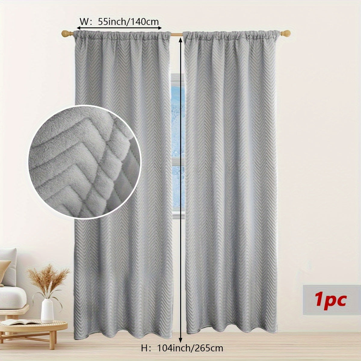 Rideau occultant thermique épais en flanelle pour salon et chambre