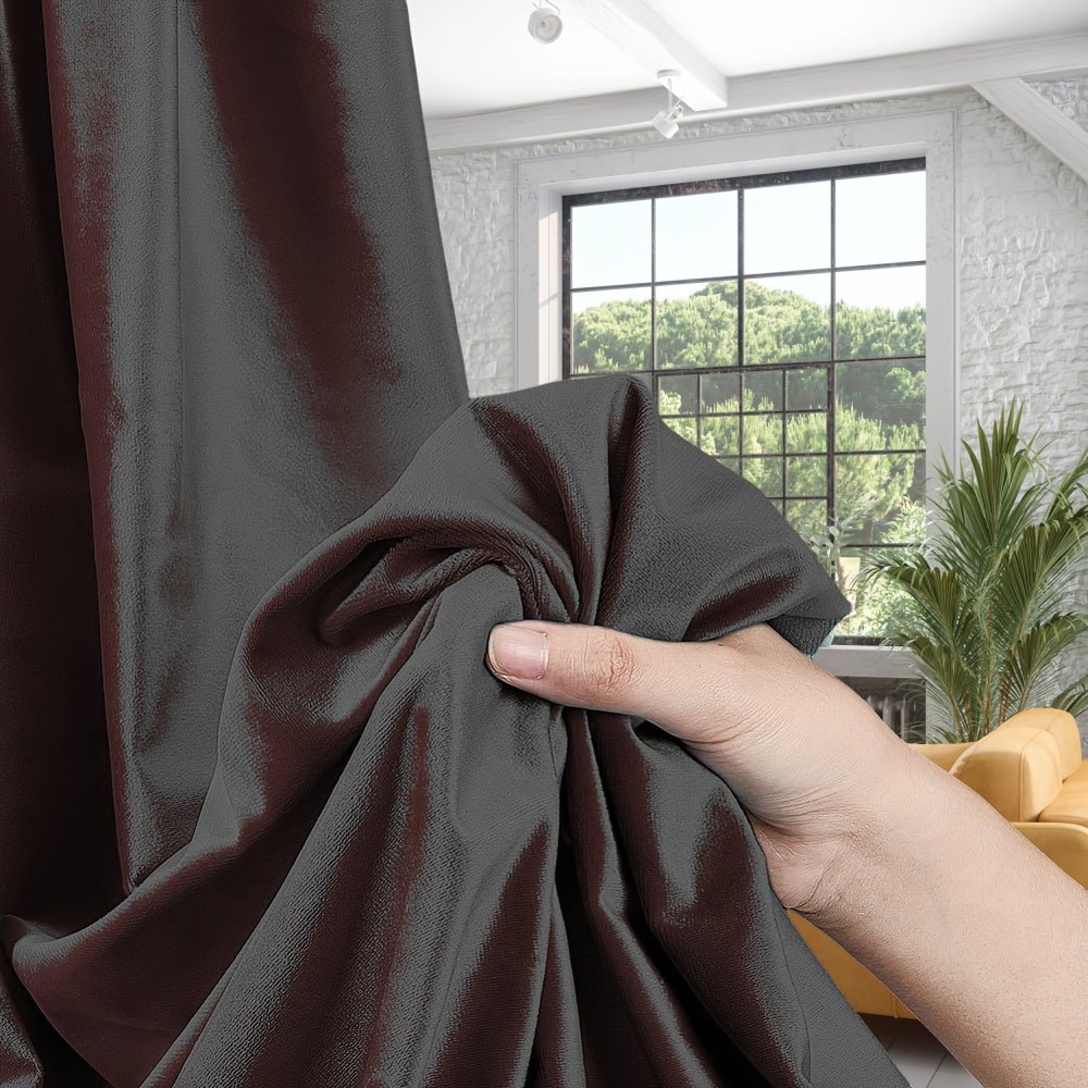 Rideaux courts en velours tamisant pour petite fenêtre et cuisine (2 p, hauteur moins de 160 cm
