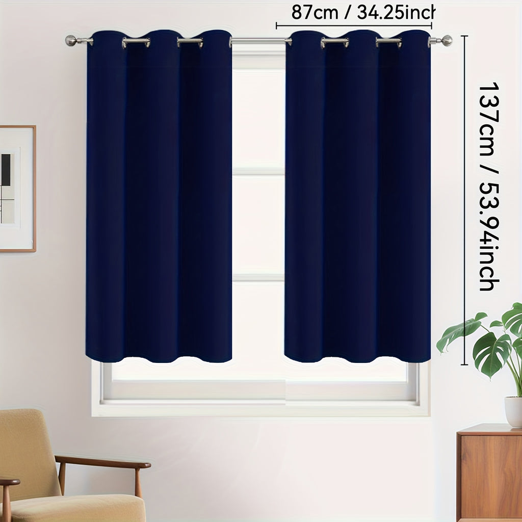 Rideaux occultants 100 % blackout à œillets – lot de 2 panneaux pour chambre et salon
