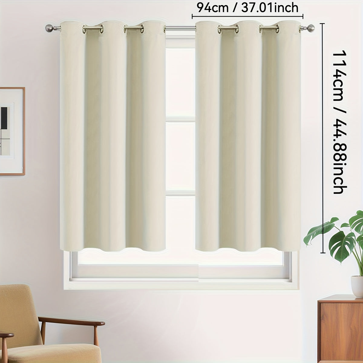 Rideaux occultants 100 % blackout à œillets – lot de 2 panneaux pour chambre et salon