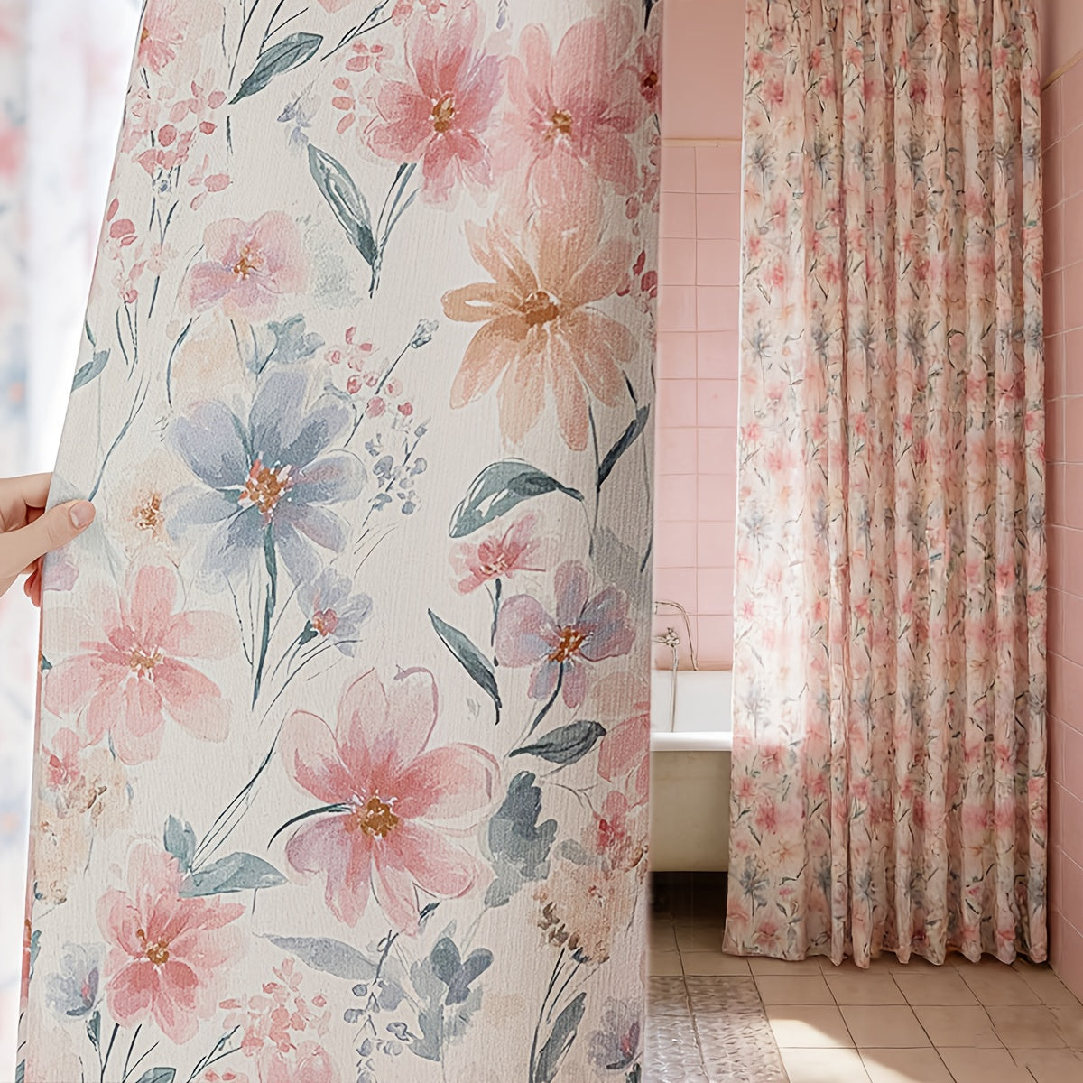 Rideau occultant en chenille jacquard floral style campagne française