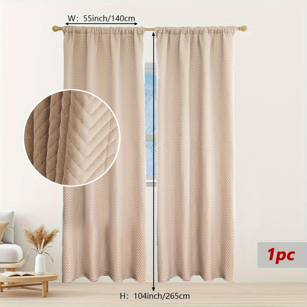 Rideau occultant thermique épais en flanelle, beige