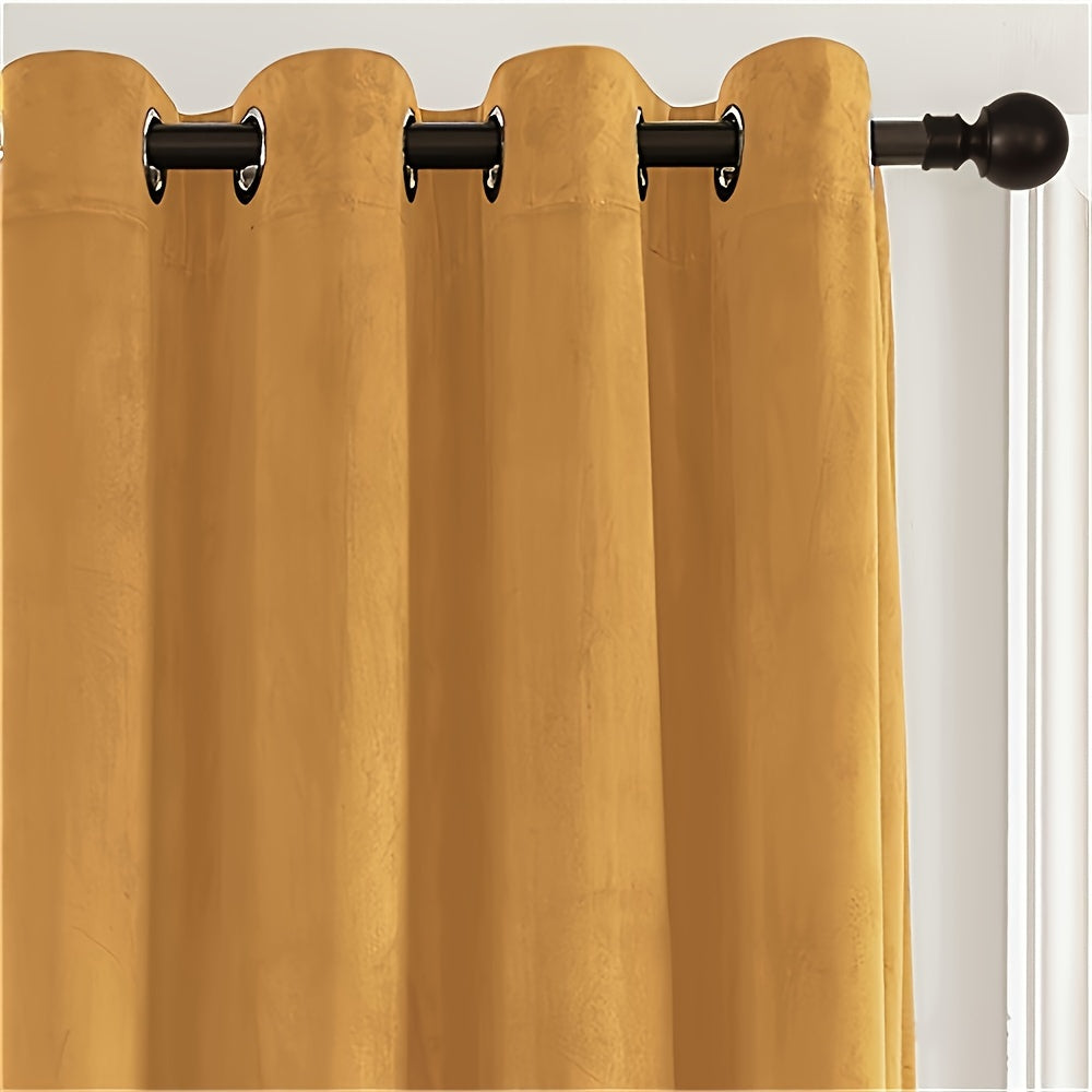Rideaux velours tamisants à œillets style français (2 panneaux)