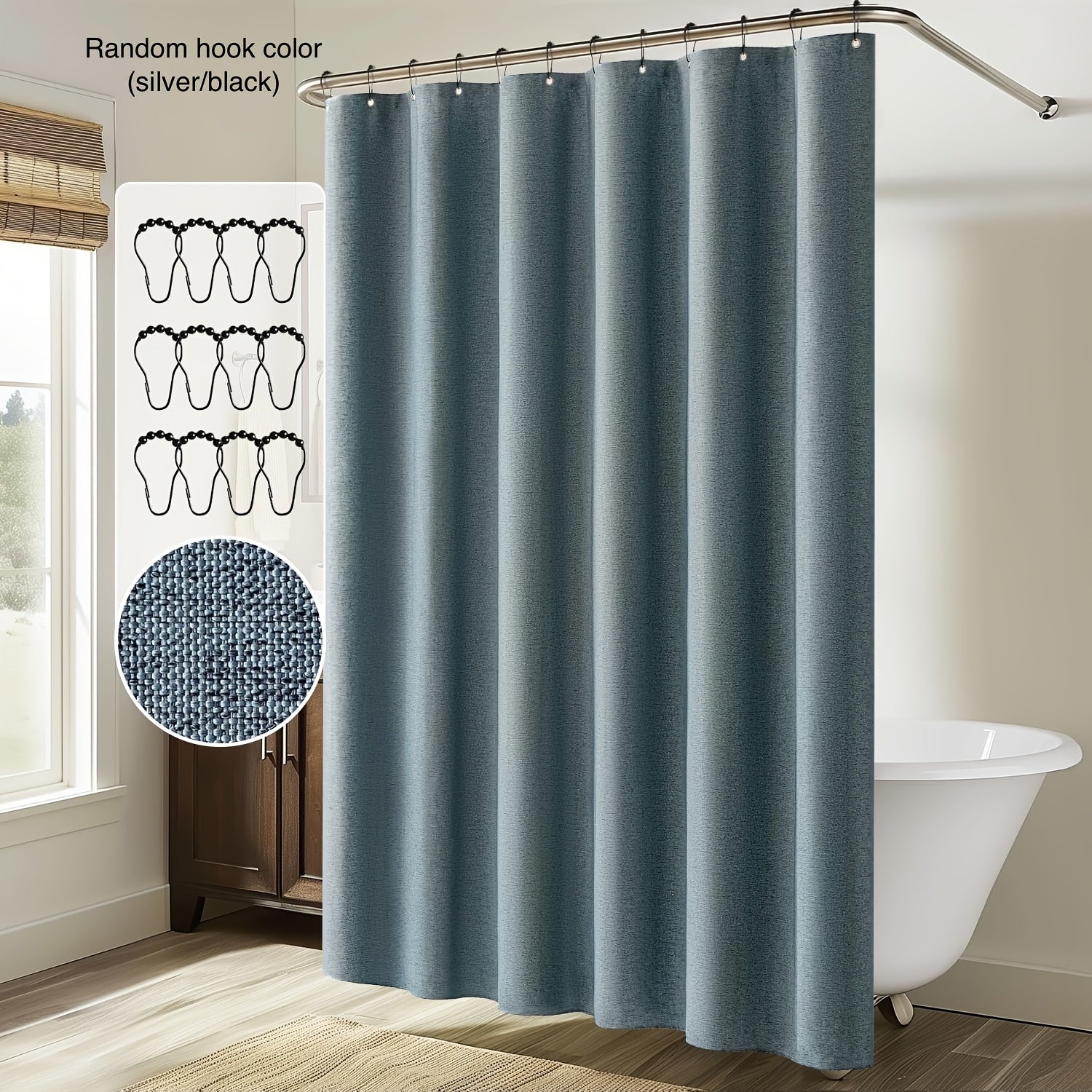 Rideau de douche épais en polyester jacquard avec œillets métalliques